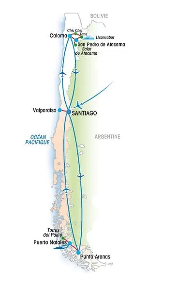 Chili accompagné. — Carte du circuit