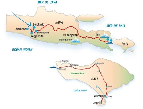 Circuit combiné Java et Bali. — Carte du circuit