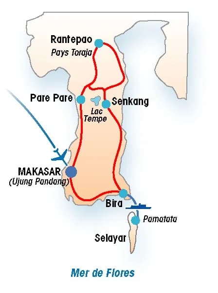 Circuit Sud Sulawesi. — Carte du circuit