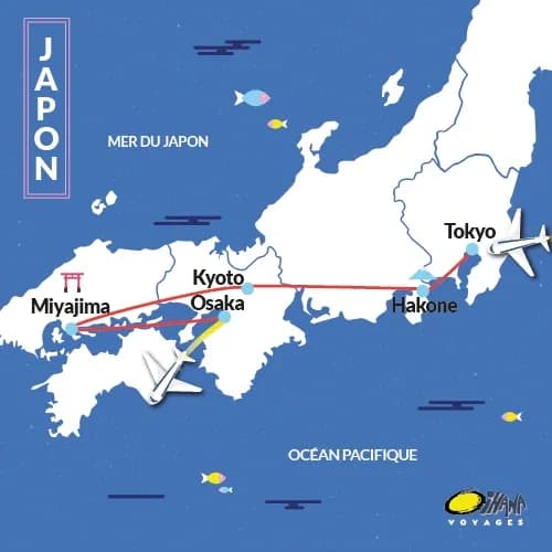Circuit Trésors du Japon — Carte du circuit